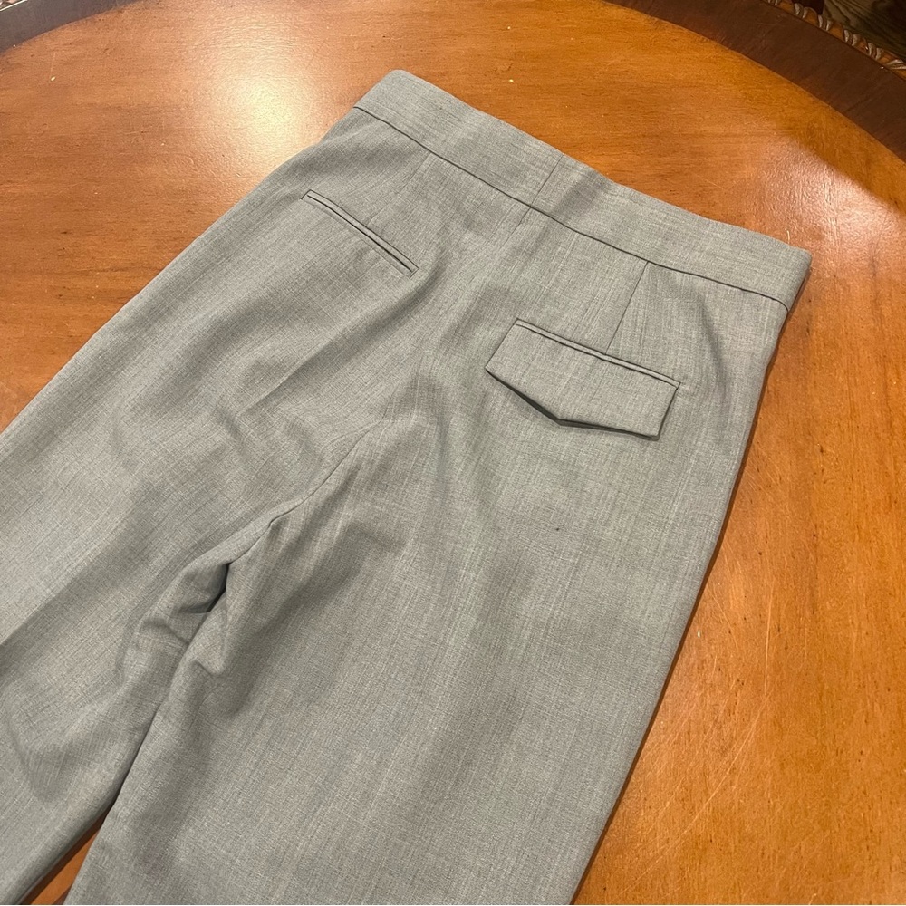 New CHICJOC Women’s Marzotto Wool Pleated Trousers Belted Size 36 Gray Luxury - Picture 8 of 16